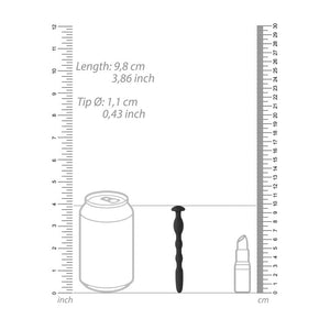 OUCH! Urethral Sounding - Silicone - Black 9.5cm Pin