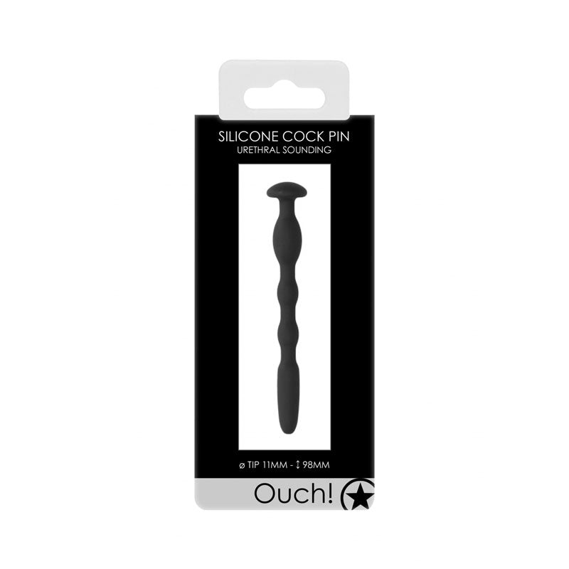 OUCH! Urethral Sounding - Silicone - Black 9.5cm Pin