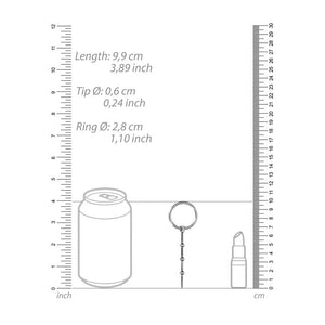 OUCH! Urethral Sounding - Stainless Steel 9.9cm Plug with Ring Pull