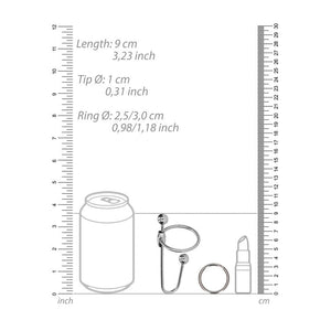 OUCH! Urethral Sounding - Stainless Steel 9cm Plug with Ring