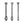 OUCH! Urethral Sounding - Stainless Steel Plugs - Set of 3 Sizes