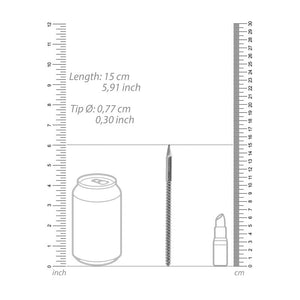 OUCH! Urethral Sounding - Stainless Steel Ribbed 15cm Dilator