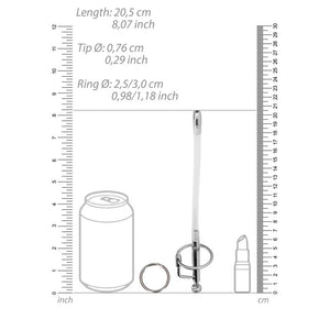 OUCH! Urethral Sounding - Stainless Steel/Plastic 18.5cm Dilator Stick