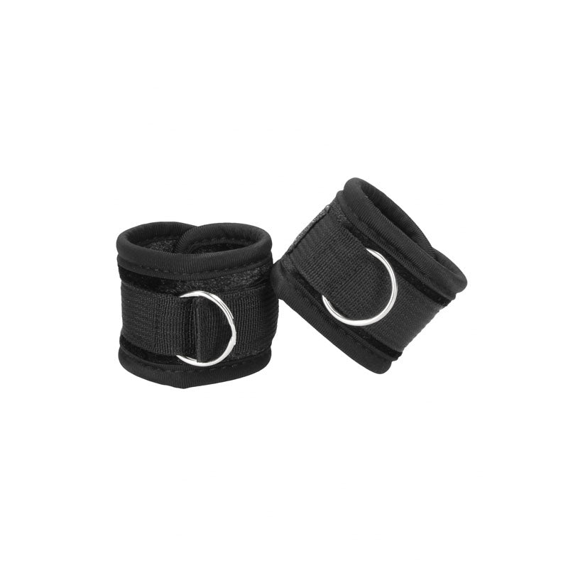 OUCH! Velvet & Velcro Adjustable Handcuffs - Black Restraints
