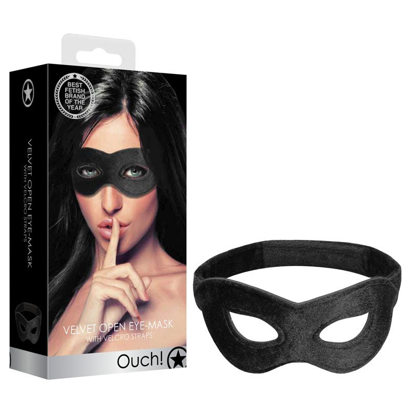 Ouch! Velvet & Velcro Adjustable Open Eye Mask 