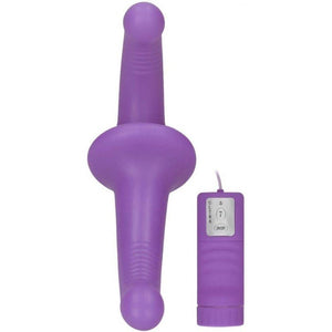 OUCH! Vibrating Silicone Strapless Strap-On - Purple