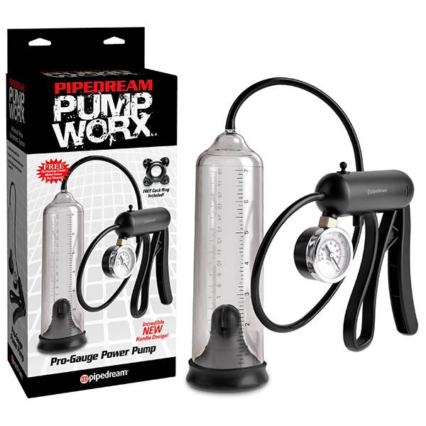 Pump Worx Pro-Gauge Power Pump - Clear Penis Pump with Hand Trigger