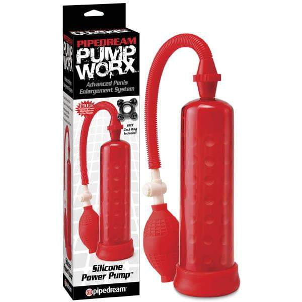 Pump Worx Silicone Power Pump - Red Penis Pump