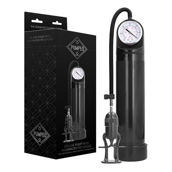 Pumped Deluxe Pump with Advanced PSI Gauge - Black Penis Pump