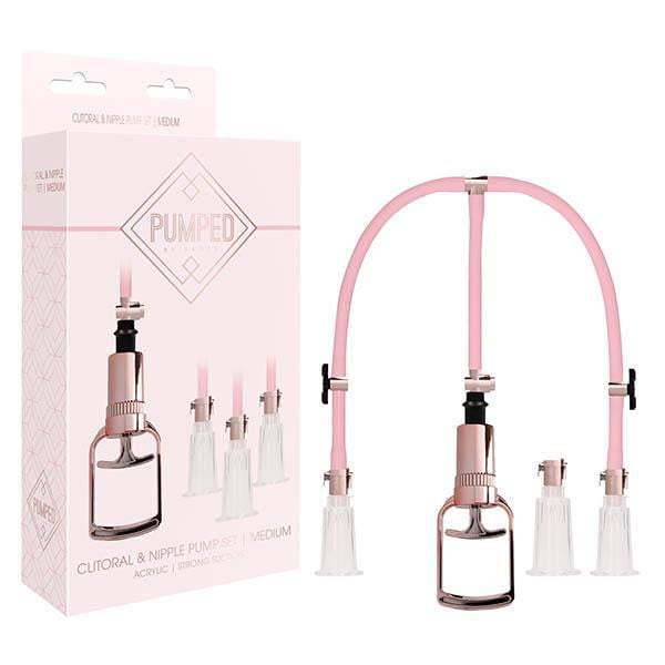 Pumped Medium Rose Clitoral & Nipple Pump Set
