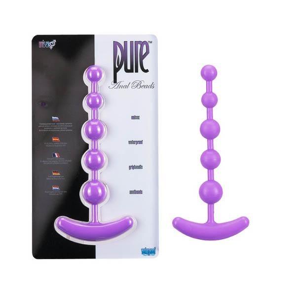 Pure Anal Beads - Purple 17.8 cm (7'') Anal Beads with Handle