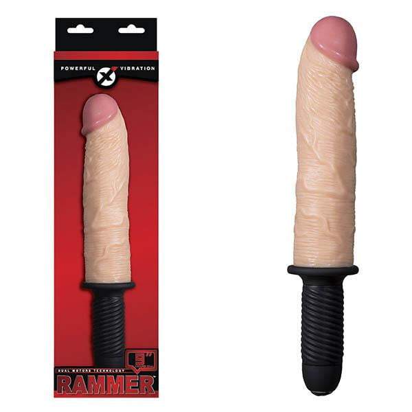 Rammer - Flesh 23 cm (9'') Vibrating Dong with Handle