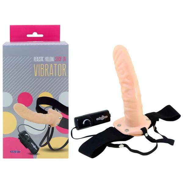 Realistic Hollow 8 Inch Vibrating Strap-On  - Flesh