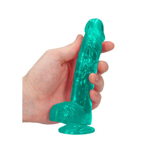 RealRock 6 Inch Realistic Dildo With Balls - Turquoise
