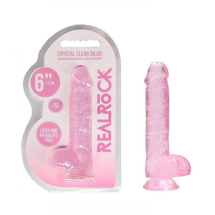 RealRock 6 Inch Pink Realistic Dildo With Balls