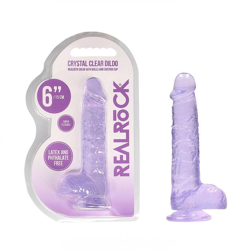 RealRock 6 Inch Realistic Dildo with Balls - Purple