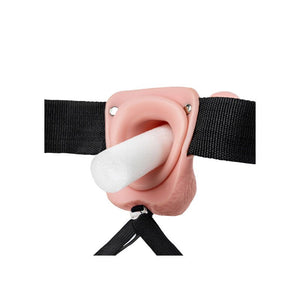 RealRock 7 Inch Hollow Strap-On with Balls - Flesh