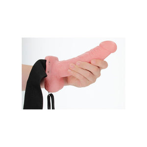 RealRock 7 Inch Hollow Strap-On with Balls - Flesh