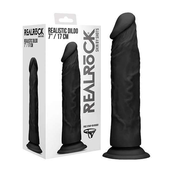 RealRock 7 Inch Realistic Black Dildo with Suction Cup