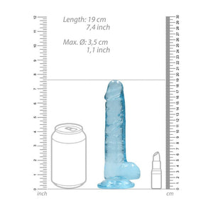 RealRock 7 Inch Realistic Dildo With Balls - Blue 