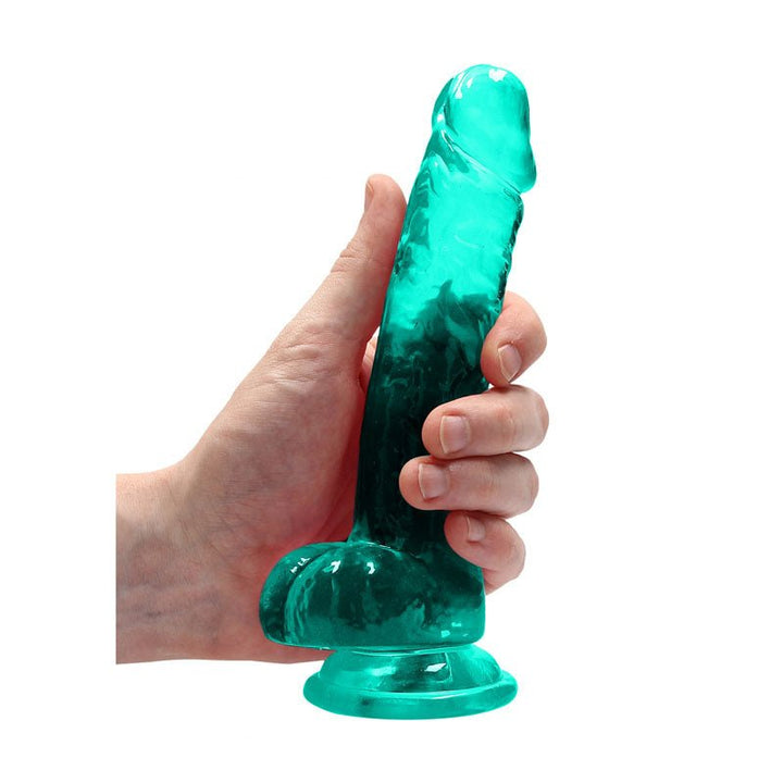 RealRock 7 Inch Realistic Dildo With Balls - Turquoise