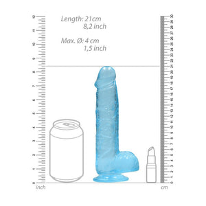 RealRock 8 Inch Realistic Dildo With Balls - Blue