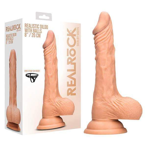 RealRock 8 Inch Realistic Flesh Dildo With Balls & Suction Cup
