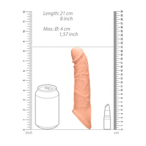 REALROCK 8 Inch Realistic Penis Extender with Rings - Flesh