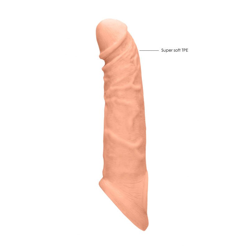 REALROCK 8 Inch Realistic Penis Extender with Rings - Flesh