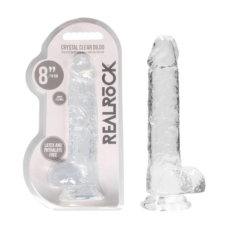 RealRock 8 Inch Realistic Clear Dildo With Balls