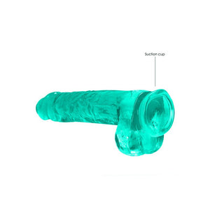 RealRock 9 inch Realistic Dildo with Balls - Turquoise