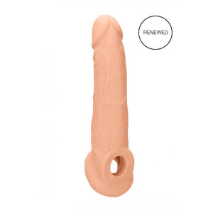 REALROCK 9 Inch Realistic Penis Extender with Rings - Flesh 