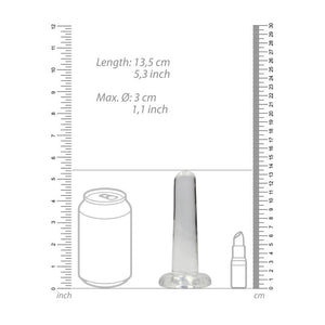 REALROCK Non Realistic 5 Inch Dildo With Suction Cup - Clear