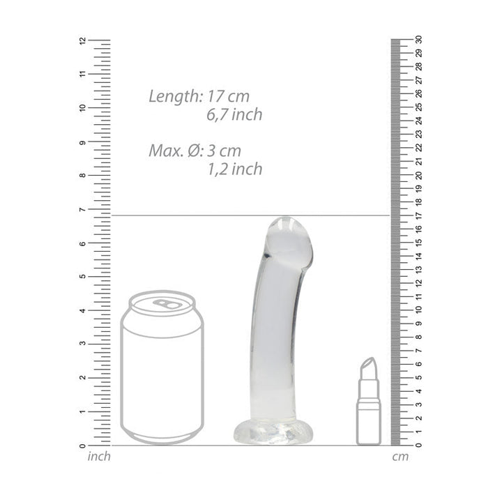 RealRock Non Realistic 7 Inch Dildo with Suction Cup - Clear