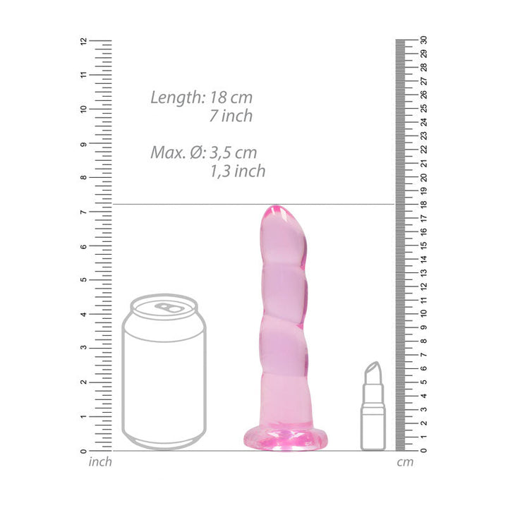 REALROCK Non Realistic 7 Inch Dildo with Suction - Pink