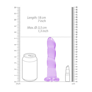 REALROCK Non Realistic 7 Inch Dildo with Suction - Purple