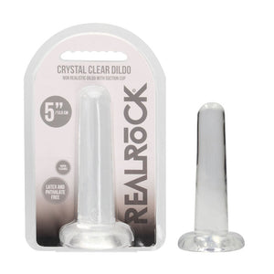 REALROCK Non Realistic 5 Inch Dildo With Suction Cup - Clear
