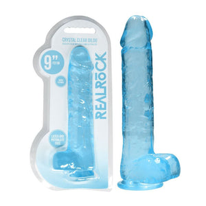RealRock 9 Inch Realistic Dildo with Balls - Blue