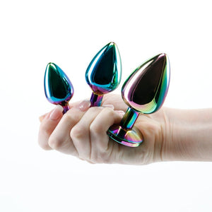 Rear Assets Rainbow Metallic Butt Plugs Trainer Kit - Set of 3