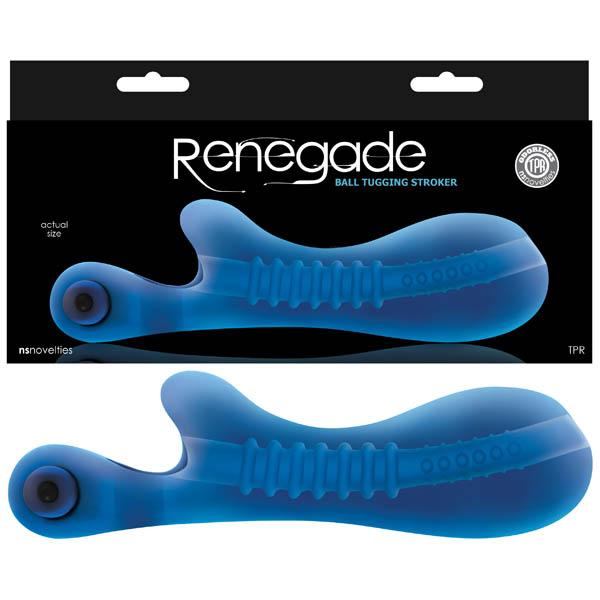 Renegade Ball Tugging Stroker - Blue Vibrating Stroker