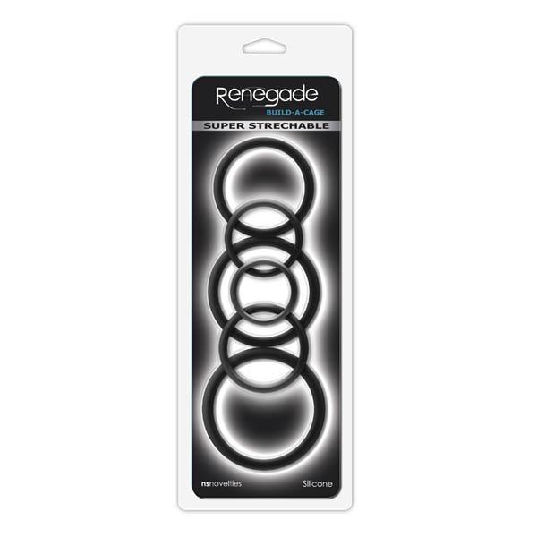 Renegade Build-A-Cage Rings - Black Cock & Ball Rings - Set of 6 Sizes