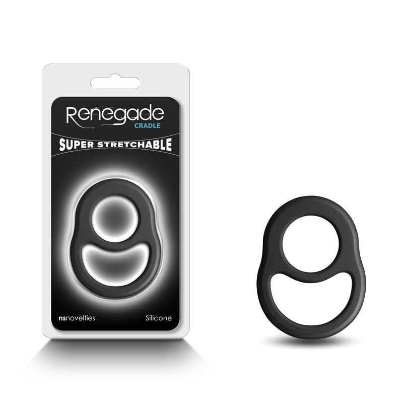 Renegade Cradle Cock & Ball Ring - Black