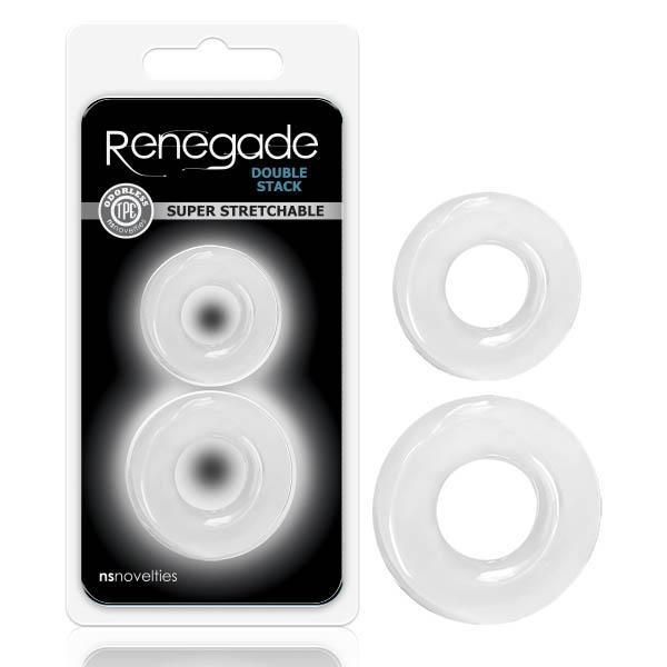Renegade Double Stack - Clear Cock Rings - Set of 2