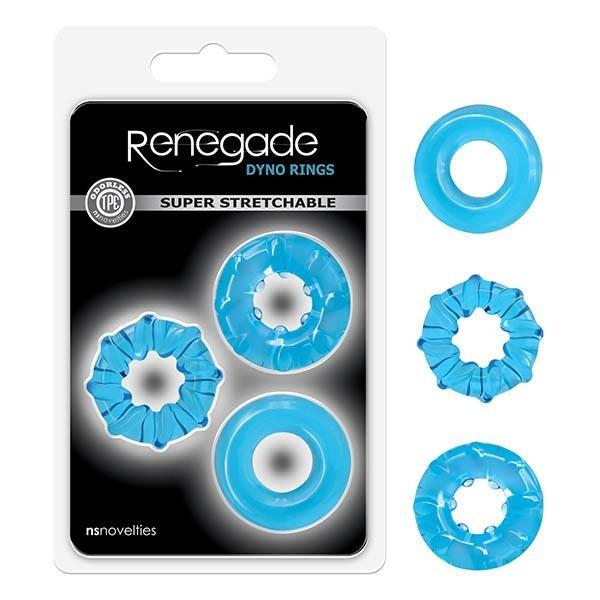 Renegade - Dyno Rings - Blue Cock Rings - Set of 3