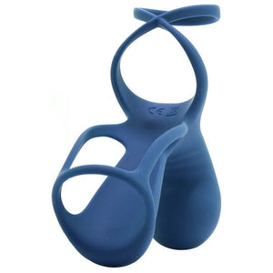 Renegade Gladiator Vibrating Penis Harness with Remote - Blue