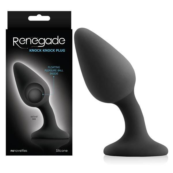 Renegade - Knock Knock Plug - Black 12 cm (4.7'') Butt Plug with Inner Steel Ball