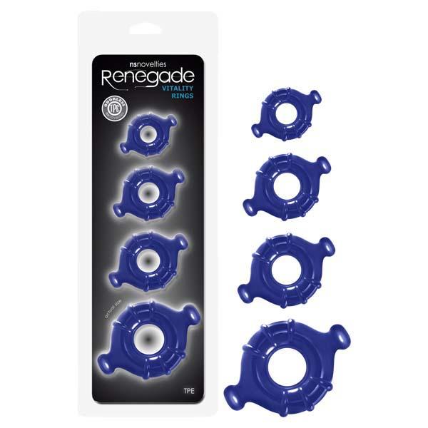 Renegade Vitality Rings - Blue Cock Rings - Set of 4 Sizes