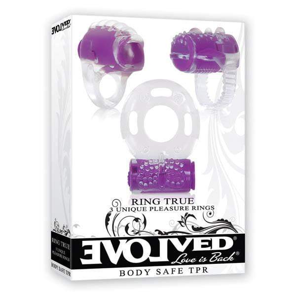 Ring True Unique Clear Pleasure Rings - Set of 3