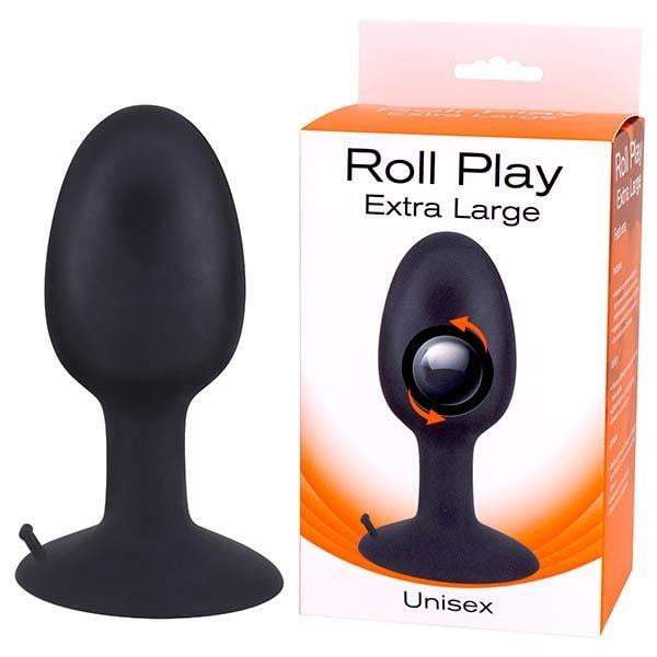 Roll Play - Black XL 13.5 cm Butt Plug with Internal Ball
