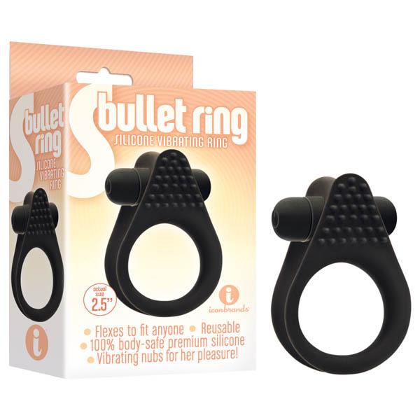 S- Bullet Ring - Black Vibrating Cock Ring
